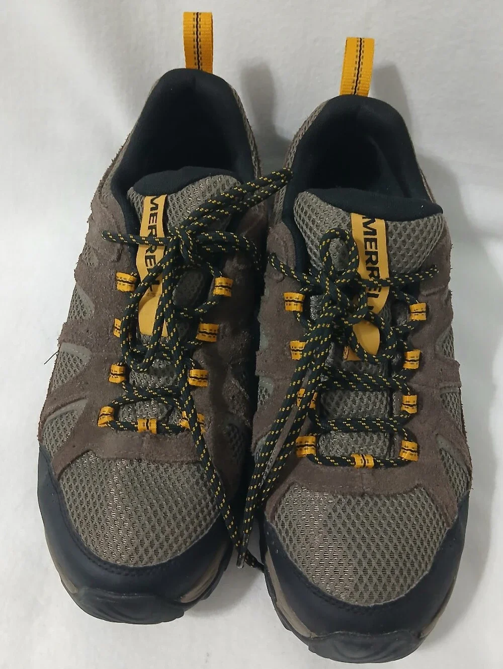 Merrell Brown with Yellow Accent Trail Sneakers